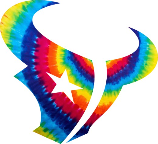 Houston Texans rainbow spiral tie-dye logo vinyl decal